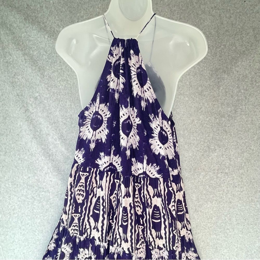 Dolma Blue White Sleeveless Maxi Dress Medium - Picture 4 of 15